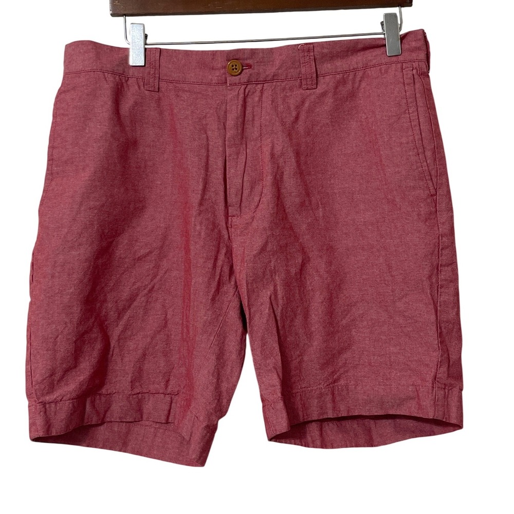 J. Crew Gramercy Men's Red Chino Shorts Size 34W Flat Front Casual Summer